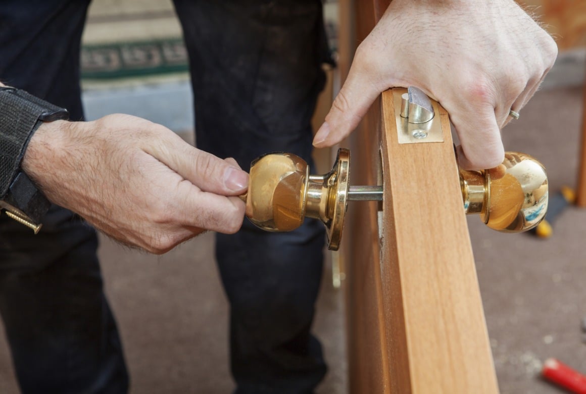 rekeying lock on wooden door